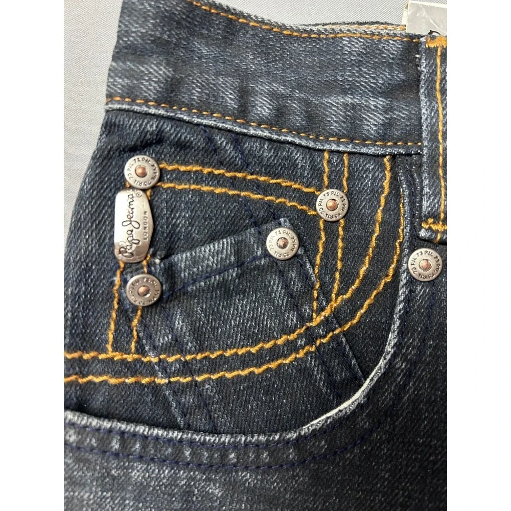VTG Pepe Jeans London Jasper Kids Denim Jeans Chalk Aged Dark Wash Size 4 NWT